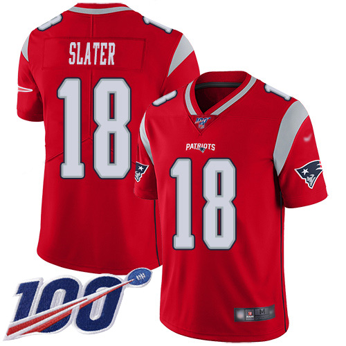 New England Patriots Football #18 100th Season Inverted Limited Red Men Matthew Slater NFL Jersey->new england patriots->NFL Jersey